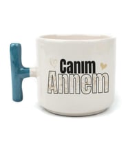 Canım Annem Baskılı Mavi Kulplu T Kupa