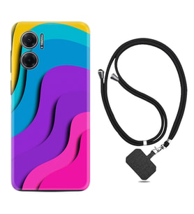 Xiaomi Redmi Note 11E Kılıf Silikon Boyun Askılı İpli Desenli Silikon Renk Cümbüşü 1631