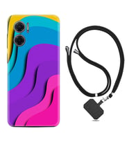 Xiaomi Redmi Note 11E Kılıf Silikon Boyun Askılı İpli Desenli Silikon Renk Cümbüşü 1631