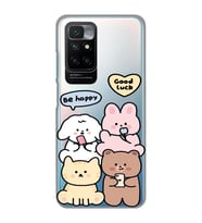 Redmi 10 2022 Uyumlu Sevimli Ayıcıklar Desenli Şeffaf Telefon Kılıfı