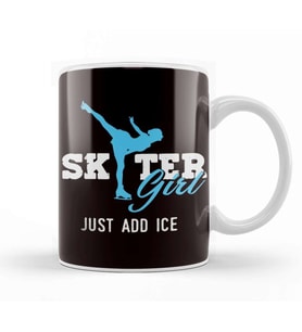 Skater Girl Just Add Ice Skating Figure Winter Sports Kupa Bardak Porselen