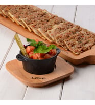 Lava Döküm Yuvarlak Sufle / Sos Kabı ve Ahşap Altlığı. Çap(Ø)8cm.