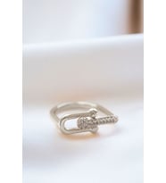 Silver Ayarlanabilir Tiffany Zirkon Taşlı Yüzük (Renksiz)