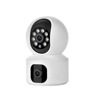 Full Hd Çift Kameralı 360° 1080p Smart Lp Gece Görüşlü Akıllı Kamera (Beyaz)