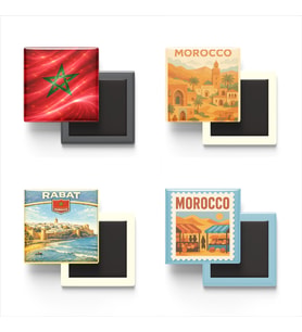 Buzdolap Magnetleri - Fas Rabat - Morocco - 4'lü Set Magneti