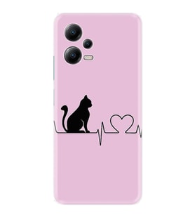 Xiaomi Poco X5 5g Kılıf Resimli Desenli Baskılı Silikon Pink Cat Heart 1303