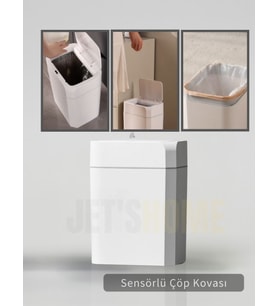 Sensörlü Çöp Kovası Pilli Çöp Kutusu Hareket Algılıyıcı Banyo Mutfak Çöp Atık Kutusu