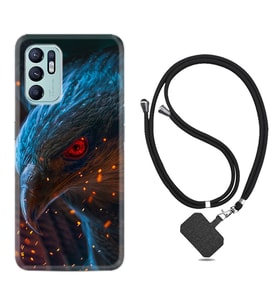 Oppo Reno 6 Kılıf Silikon Boyun Askılı İpli Desenli Silikon Şahin 1756