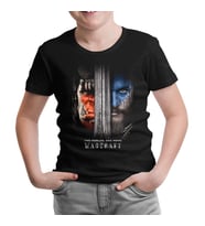 Warcraft - Two Worlds One Home Siyah Çocuk Tshirt