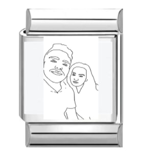 İtalyan Charm çelik bileklik resim ve fotoğraf baskısı yapılır charma 1 adet fotoğraf baskılı charm (Çok Renkli)