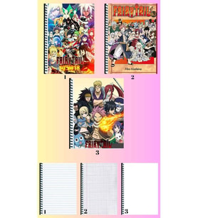 fairy tail 3 adet defter A4 büyük boy 72 sayfa çizgili_kareli_çizgisiz defter seti
