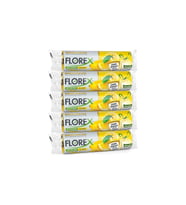 Florex 60 Litre Büzgülü Limon Kokulu Sarı Çöp Torbası Poşeti / 65 x 70 Cm. - 10 Adetlik 5 Rulo