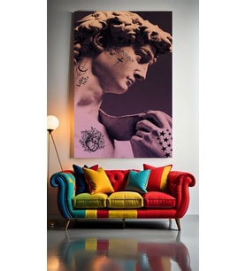 MODERN SANAT HEYKEL MODEL V4 Ev Duvar Salon Güzellik Salonu Ofis Dükkan Dekarasyon Kanvas Tablo (Çok Renkli)