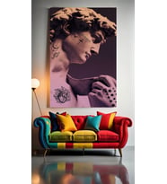 MODERN SANAT HEYKEL MODEL V4 Ev Duvar Salon Güzellik Salonu Ofis Dükkan Dekarasyon Kanvas Tablo (Çok Renkli)