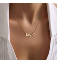 Kişiye Özel 925 Ayar Gümüş İsim Minimal Şirin Arı Kolye (Gold)