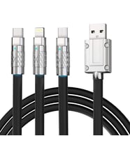 3 in 1 Type-C + Micro Usb +Lightning İOS Android tablet telefon Şarj Kablosu Silikon Kablo 1 Metre