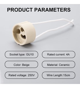 5 Adet GU10 duy 2A LED halojen lamba duyu 0,75 mm² silikon tel seramik duy bağlantı duyları 300 W enerji sınıfı A