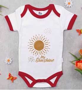 BK Kids My Sunshine Tasarımlı Kırmızı Bebek Body Zıbın-1