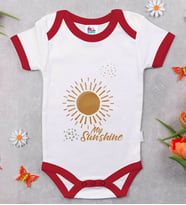 BK Kids My Sunshine Tasarımlı Kırmızı Bebek Body Zıbın-1