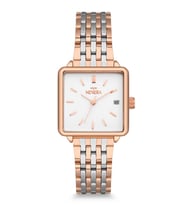 Newera Watch Metal Kordon Takvimli Kare Kadın Kol Saati NWW00004 (Çok Renkli)
