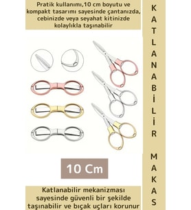 Özel Model Seyahat Kiti Okul Ofis Kamp Outdoor Kullanım Pratik Güvenli Katlanabilir Makas 10 Cm