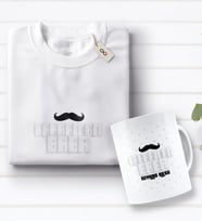 BK Gift Kişiye Özel Kahraman Baba Tasarımlı Beyaz Tişört ve Kupa Seti-3 (Model 1)