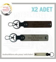 Yol Tutkunlarına, İsim Plaka ve B Rh (-) Kan Grubu, Kişiselleşmiş x2 Anahtarlık, Kül Gri-K Kahve-SK