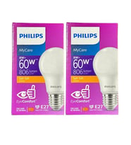 Philips 8W (60W) 2700K (Sarı Işık) E27 Duylu Klasik Led Ampul (2 Adet)
