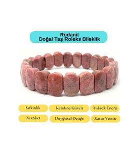 Sertifikalı Rodanit Doğal Taş Roleks Bileklik