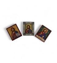 İkona 3'lü Magnet Kabartma İsa Mesih ve Kabartma Çerçeveli No 5