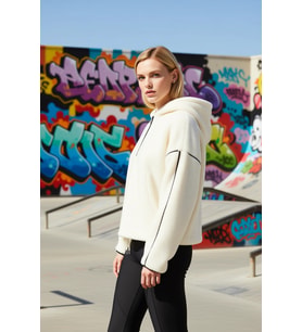 Kadın Kapüşonlu Düşük Kol Uzun Kol Peluş Sweatshirt Fonksiyonel Dayanıklı Kaliteli Estetik