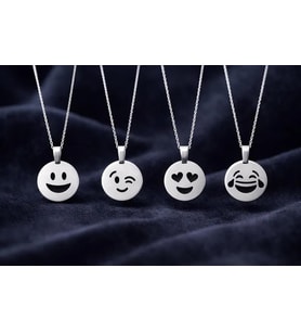 Kişiye Özel Emoji Surat Kolye 925K Gümüş
