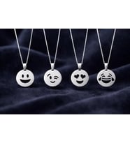 Kişiye Özel Emoji Surat Kolye 925K Gümüş