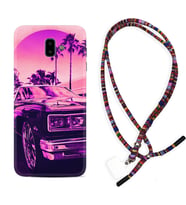 Samsung J6 Plus J7 Prime J7 Pro M20 Kılıf Boyun Asklı Rasta Silikon Mor Araba 1711