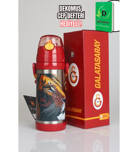 "DEKOMUS CEP DEFTERİ HEDİYELİ" LİSANSLI GALATASARAY LEON ASKILI ÇELİK MATARA 500 ML (Standart)