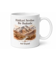 Hakkari Memleket Temalı Kişiye Özel Baskılı Kupa Bardak Hediye