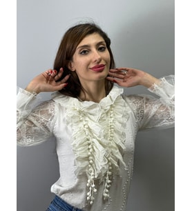 FIRFIRLI LASTİKLİ PONPONLU KADIN FULAR GİYİM AKSESUARI 160X18 CM (Beyaz)