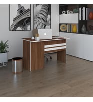 Kenzlife ofis masası kamikaze cvz sağ 75*120*60 kilitli kapaklı dolap şeritli bilgisayar çalışma masası (Karışık)