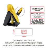 KAŞECİNİZ TRODAT 9411 CEP KAŞE SARI MAKİNA SİYAH MÜREKKEP
