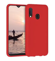 Samsung Galaxy A20 İnce Mat Silikon Kılıf Kırmızı