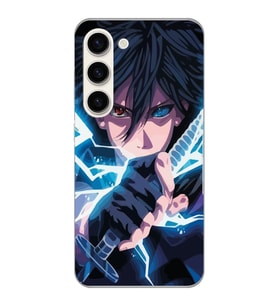 Samsung Galaxy S23 Uyumlu Naruto Sasuke Tasarımlı Şeffaf Telefon Kılıfı