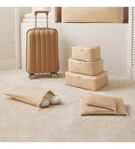 Home Wave 6'lı Bej Pötikare Bavul İçi Düzenleyici Set
