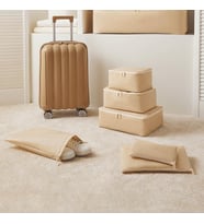 Home Wave 6'lı Bej Pötikare Bavul İçi Düzenleyici Set