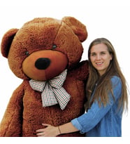 Kuki's Spielzeug 160cm Papyonlu Dev Oyuncak Peluş Ayı (Koyu Kahve)