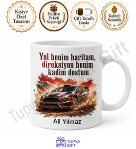 Ralli Tutkunu İçin Özel Baskılı Kupa Bardak Hediye Ralli Yarışı Sevenlere