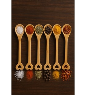 Ahşap Baharat Kaşığı Seti 6’Lı 15 Cm