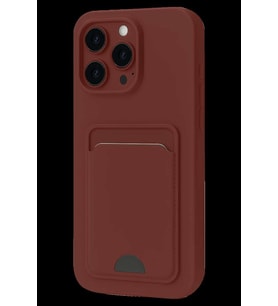iPhone 16 Plus Kılıf Kelvin Kartvizitli Silikon - Bordo