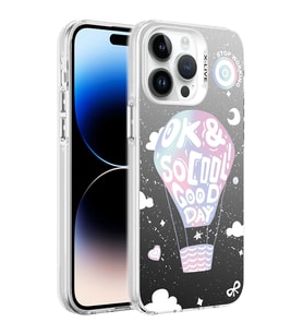 Apple iPhone 14 Pro Kılıf Desenli Silver Sert Kapak (Renksiz)