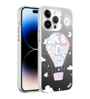 Apple iPhone 14 Pro Kılıf Desenli Silver Sert Kapak (Renksiz)