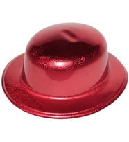 Kırmızı Renk Hologramlı Plastik Yuvarlak Melon 27x24 Cm